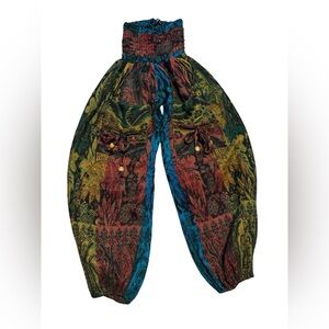 Equatorial Harem Trousers Pants Soft High Crotch Elastic Warm Woolly